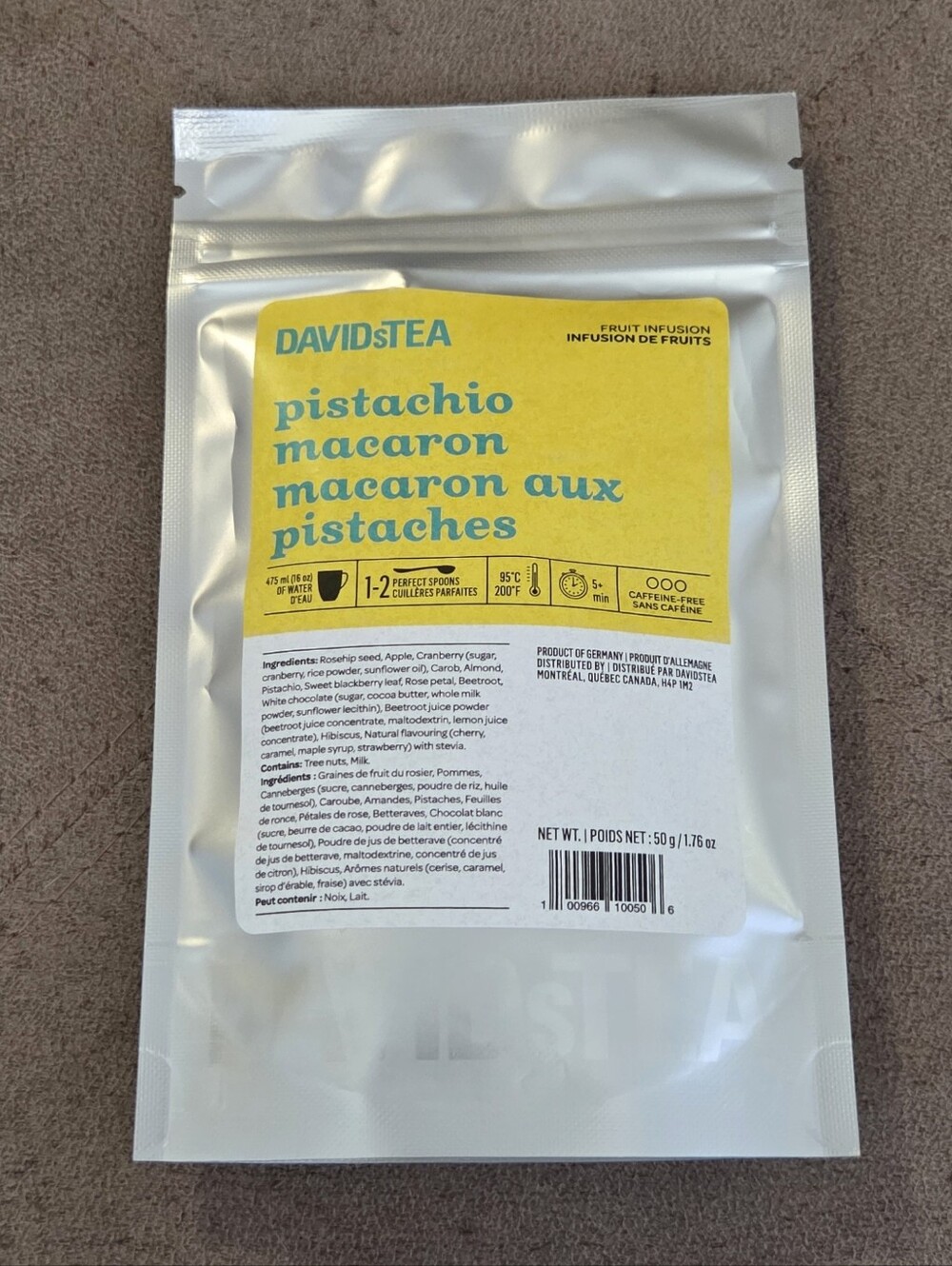 2/$20 Sealed! Davidstea PISTACHIO MACARON Loose Leaf Tea 50g *Retired* Davids Te